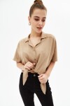 Pattaya Kadın Crop Bağlamalı Keten Gömlek P21S201-2087