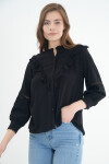 Pattaya Kadın Fırfırlı Dantel Detaylı Gömlek P21S201-2263