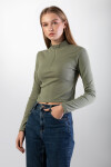 Pattaya Kadın Fitilli Uzun Kollu Crop Bluz P21S201-2319