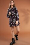 Pattaya Kadın Grafik Desenli Kapşonlu Oversize Elbise Sweatshirt Y20W110-4125-7