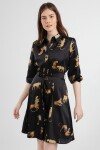 Pattaya Kadın Kuşaklı Saten Gömlek Elbise Y20S110-1945