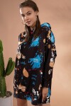 Pattaya Kadın Oversize Baskılı Kapşonlu Sweatshirt Elbise Y20W110-4125-37