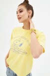 Pattaya Kadın Snoopy Baskılı Kısa Kollu Örme Tişört P21S201-2097
