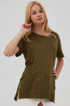 Pattaya Kadın Yırtmaçlı Oversize Tişört P21S201-2199
