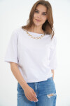 Pattaya Kadın Zincir Detaylı Vatkalı Tişört P21S110-5034