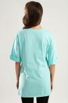 Pattaya Kadın Baskılı Yırtmaçlı Tişört Y20S110-4154