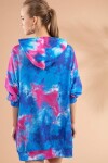 Pattaya Kadın Batik Desenli Kapşonlu Örme Sweatshirt Elbise Y20W110-4125-21