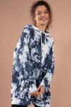 Pattaya Kadın Batik Desenli Kapşonlu Örme Sweatshirt Y20W110-4125-30