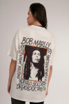 Pattaya Kadın Bob Marley Baskılı Oversize Tişört P21S201-2706