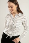 Pattaya Kadın Çizgili Önden Bağlamalı Gömlek Y20S110-3617-1