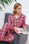 Pattaya Kadın Ekoseli Gömlek Yaka Örme Pijama Takımı P21S110-73355