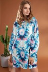Pattaya Kadın Grafik Desenli Kapşonlu Oversize Sweatshirt Y20W110-4125-2
