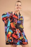 Pattaya Kadın Karalama Desenli Kapşonlu Sweatshirt Elbise Y20W110-4125-20