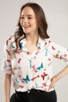 Pattaya Kadın Kelebek Baskılı Gömlek Y20S110-3834-1