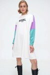 Pattaya Kadın Kol Detaylı Baskılı Oversize Sweatshirt Elbise P21S110-2424