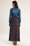Pattaya Kadın Kuşaklı Eteği Çiçek Desenli Kot Elbise Y20S110-1395-1
