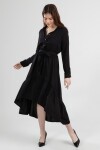 Pattaya Kadın Kuşaklı Yarım Düğmeli Fırfırlı Elbise  Y20S102-6025