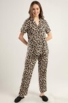 Pattaya Kadın Leopar Desenli Kısa Kollu Pijama Takımı Y20S110-6471-1