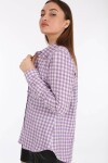 Pattaya Kadın Pötikareli Buruşuk Görünümlü Uzun Kollu Gömlek P21S110-6783