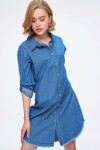 Pattaya Kadın Püskül Detaylı Düğmeli Gömlek Elbise P21S110-2765