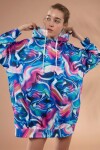 Pattaya Kadın Renkli Baskılı Kapşonlu Sweatshirt Elbise Y20W110-4125-32
