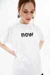 Pattaya Kadın Taşlı Now Baskılı Basic Kısa Kollu Tişört P21S201-0881