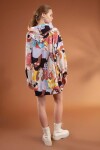 Pattaya Kadın Baskılı Kapşonlu Oversize Elbise Sweatshirt Y20W110-4125-4