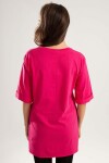 Pattaya Kadın Baskılı Yırtmaçlı Tişört Y20S110-4154