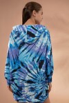 Pattaya Kadın Batik Desenli Kapşonlu Oversize Sweatshirt Elbise Y20W110-4125-38