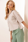 Pattaya Kadın Cep Detaylı Basic Kısa Kollu Gömlek P21S201-2159