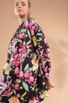 Pattaya Kadın Çiçekli Örme Kapşonlu Sweatshirt Elbise Y20W110-4125-15