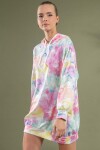 Pattaya Kadın Desenlli Kapşonlu Örme Sweatshirt Elbise Y20W110-4125-27
