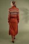Pattaya Kadın Etnik Desenli Uzun Triko Hırka Y20W110-15725