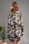 Pattaya Kadın Grafik Desenli Kapşonlu Oversize Elbise Sweatshirt Y20W110-4125