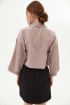 Pattaya Kadın Klasik Yaka Crop Saten Bluz P21S201-0761