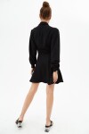 Pattaya Kadın Klasik Yaka Fermuar Detaylı Robalı Mini Elbise P21S201-0786
