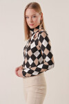 Pattaya Kadın Omuz Detaylı Desenli Bluz P22W185-2310