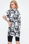 Pattaya Kadın Panda Oversize Yırtmaçlı Kısa Kollu Tişört P21S110-3724