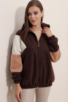 Pattaya Kadın Renk Bloklu Dik Yaka Polar Sweatshirt P22W191-5368