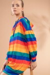 Pattaya Kadın Renk Bloklu Kapşonlu Sweatshirt Elbise Y20W110-4125-10