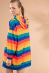 Pattaya Kadın Renk Bloklu Kapşonlu Sweatshirt Elbise Y20W110-4125-10