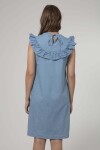 Pattaya Kadın Sıfır Kollu Volanlı Kot Elbise Y20S110-1933