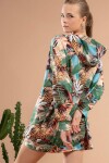 Pattaya Kadın Tropikal Desenli Kapşonlu Sweatshirt Elbise Y20W110-4125-11