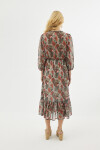 Pattaya Kadın Yakası Fırfırlı Uzun Kollu Şifon Elbise P21S201-2079