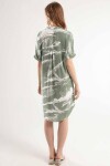 Pattaya Kadın Yarım Düğmeli Kısa Kollu Mini Elbise Y20S110-1560