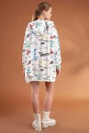 Pattaya Kadın Yazı Baskılı Kapşonlu Oversize Elbise Sweatshirt Y20W110-4125-3